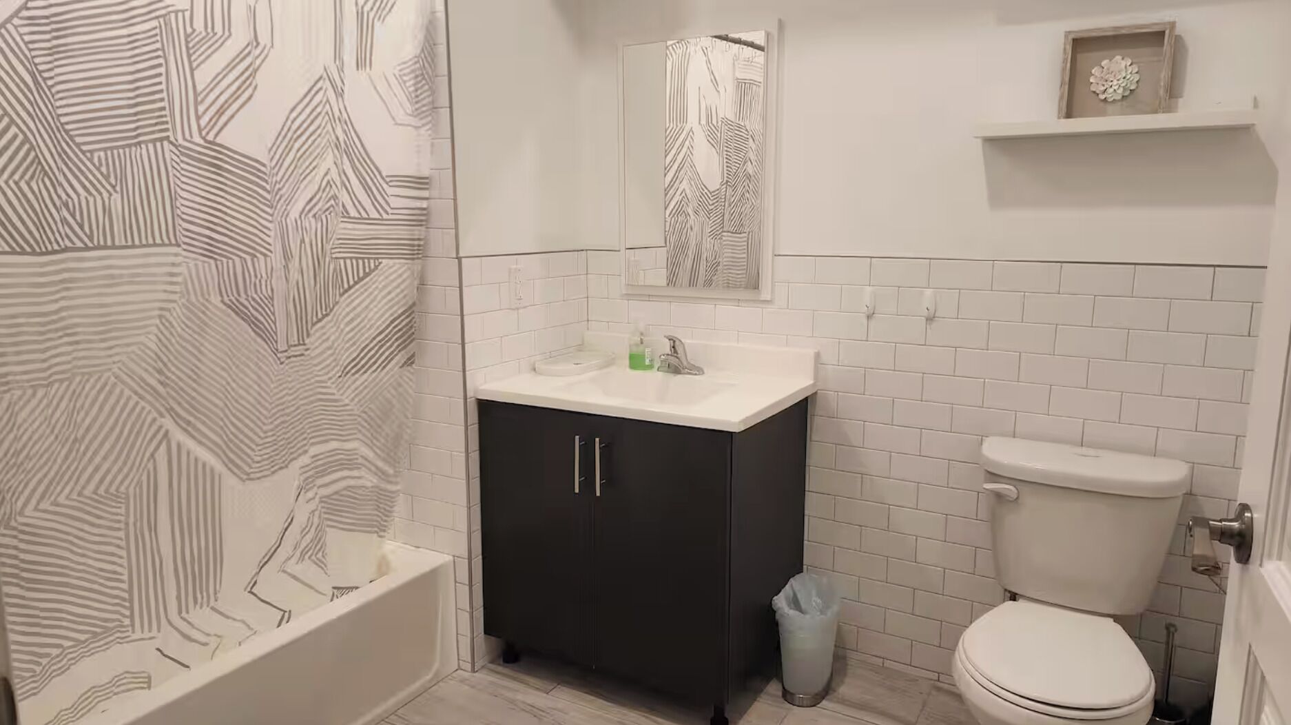 Hair dryer, towels, toilet paper