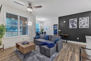 Apartment | Living area - Luxe 3BR Suite Mins to Downtown Durham (Durham)