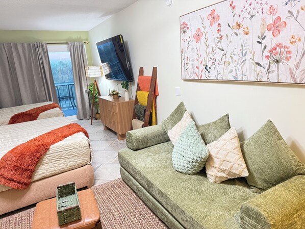 1 غرفة نوم ومكواة/لوح كي وواي فاي وملاءات أسرّة