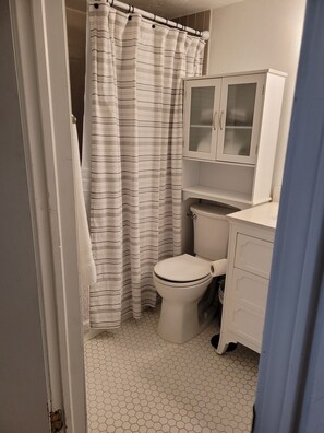 Hair dryer, towels, soap, toilet paper - Chic, well-appointed 1-bedroom poolside condo with loft (Oklahoma City)