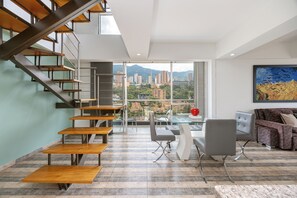 Deluxe Duplex, Balcony, City View | Living area - Borbon Suites (Medellin)