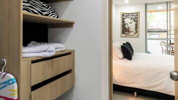 Standard Apartment, Balcony, Garden View | Bathroom | Shower, hair dryer, towels, soap