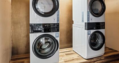 LUXX Space Cabin Tiny House with rooftop deck, private fenced patio.