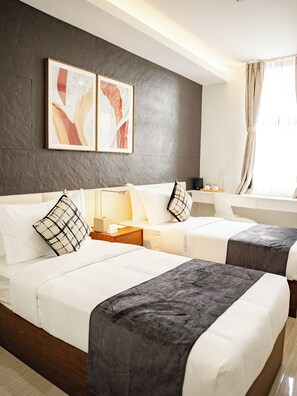 Comfort Double Room, City View | In-room safe, desk, laptop workspace, iron/ironing board