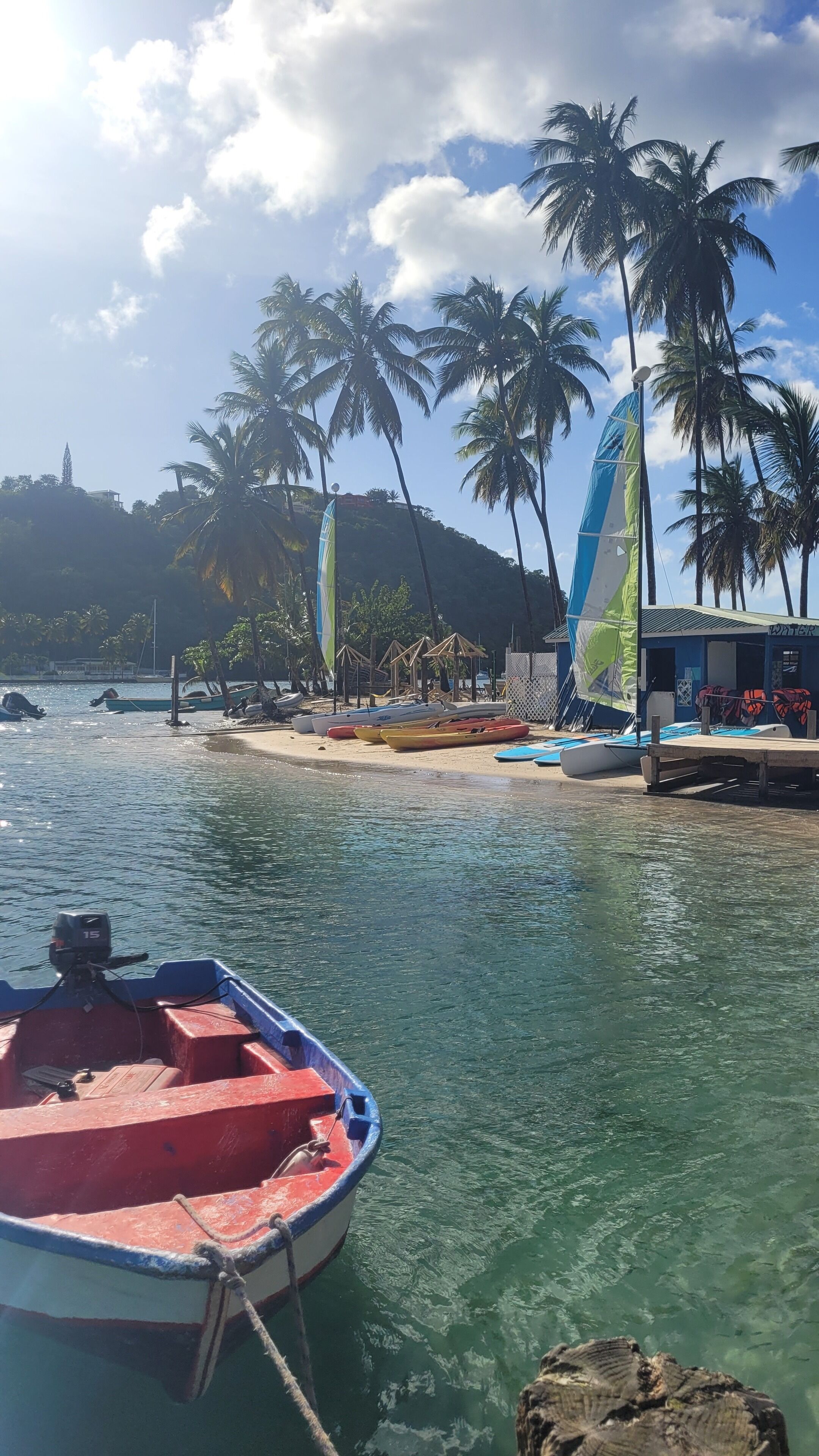 On the beach, sun-loungers, beach towels