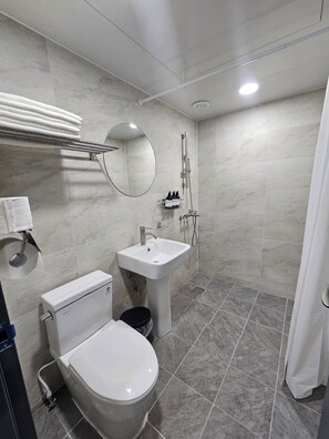 Double Room | Bathroom | Shower, free toiletries, hair dryer, slippers