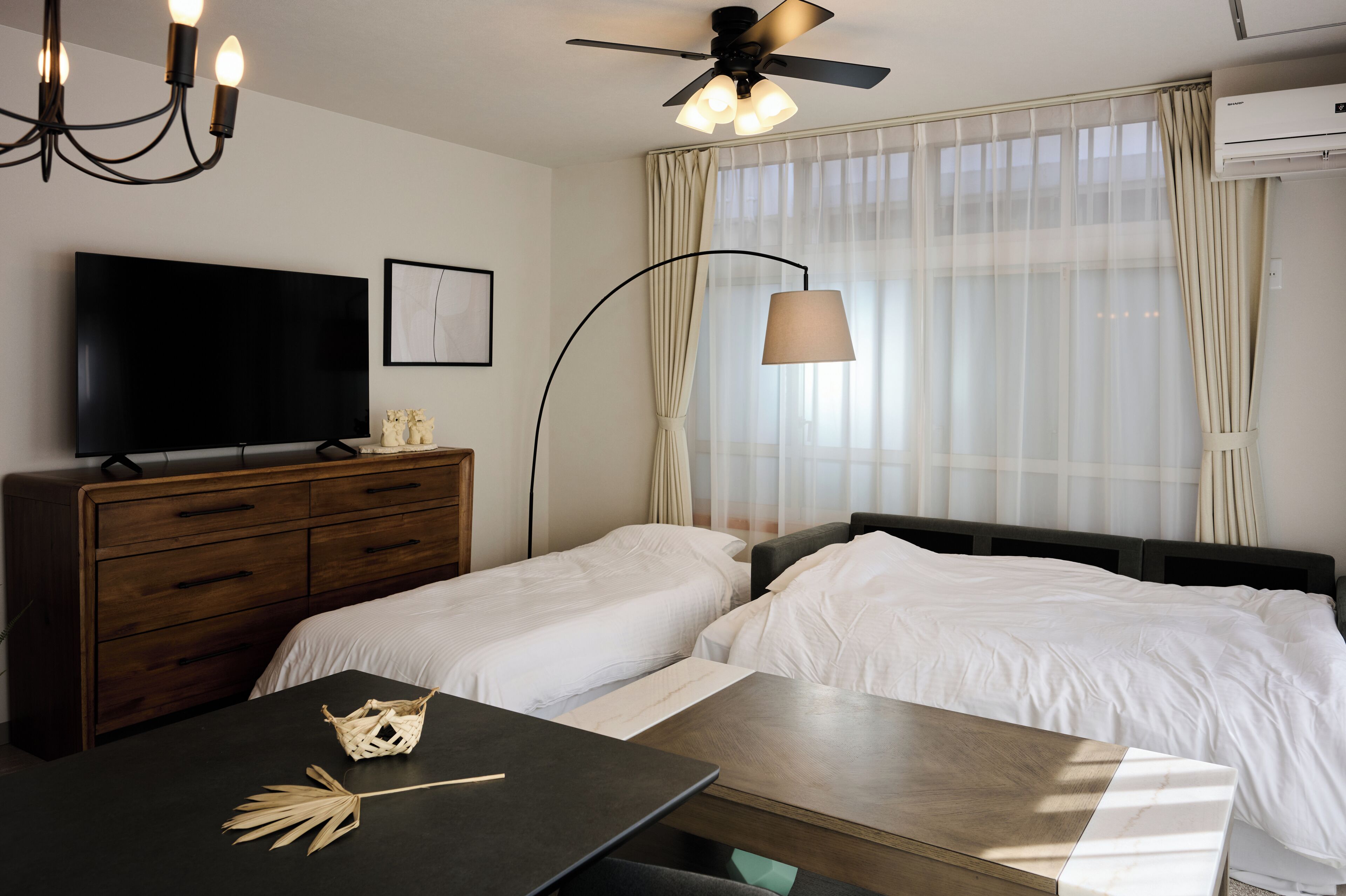 House | Living area | 55-inch LCD TV with digital channels