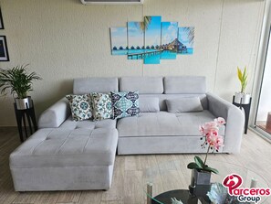 Living area - PARCEROS GROUP - 1 BEDROOM VACATION APARTMENT, FLOOR 7, CARTAGENA (Cartagena de Indias)