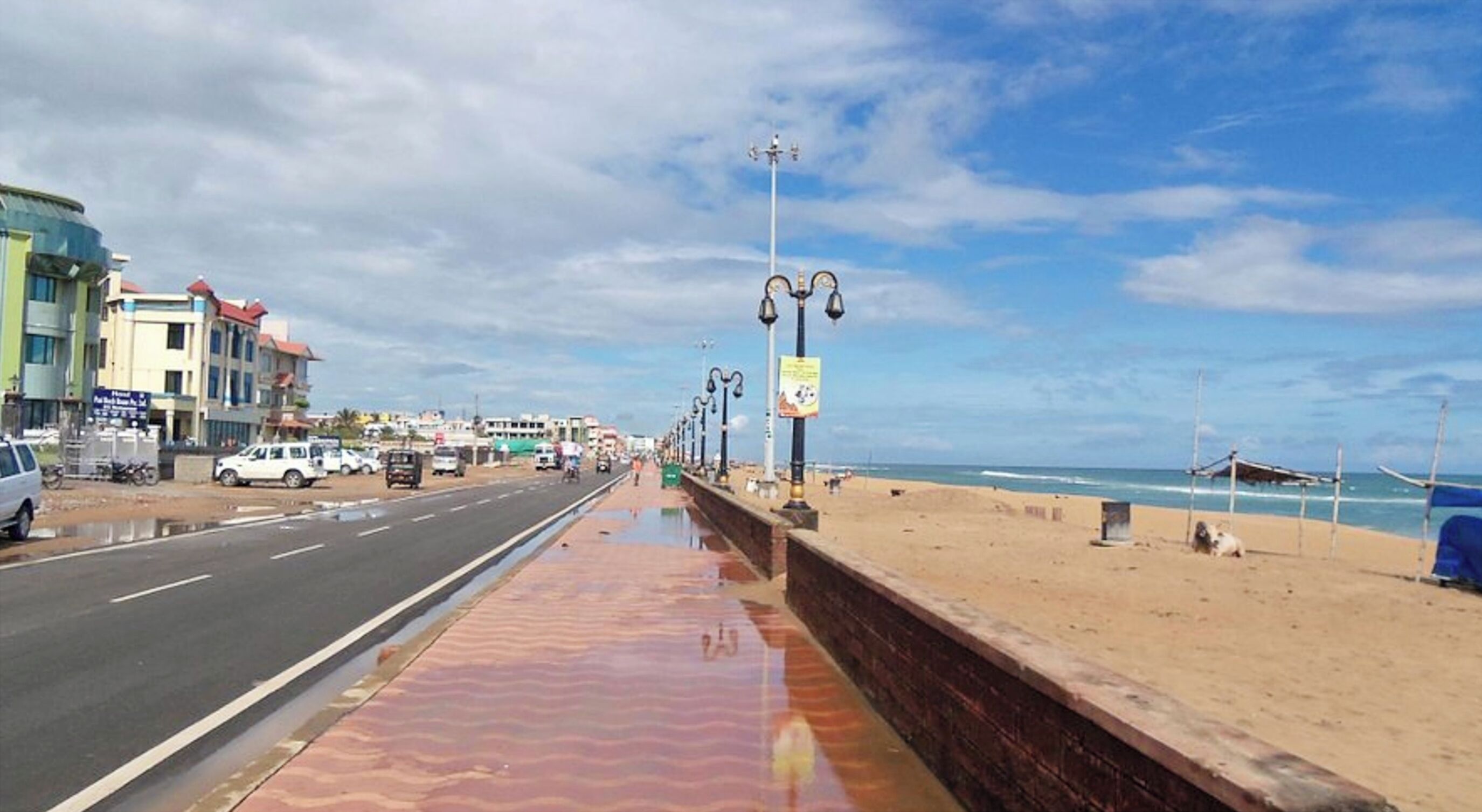 On the beach, white sand, beach umbrellas