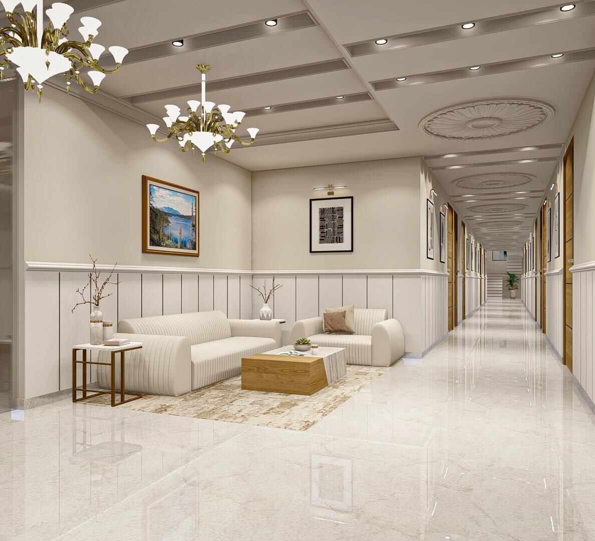 Coin salon dans le hall