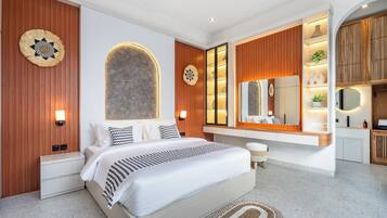 Villa Deluxe, 2 habitaciones, vista a la alberca, junto a la alberca | Tabla de planchar con plancha y wifi gratis
