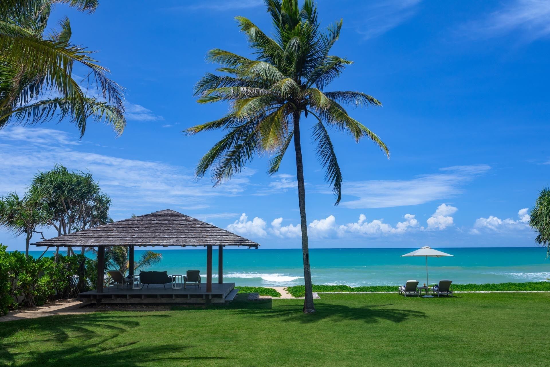 On the beach, white sand