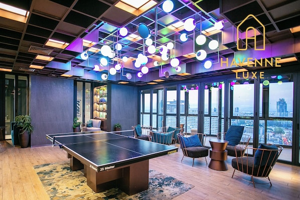 Apartment, 1 Bedroom, Balcony, City View | Game room