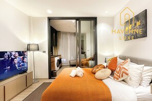 Apartment, 1 Schlafzimmer, Balkon, Stadtblick | Zimmerausstattung