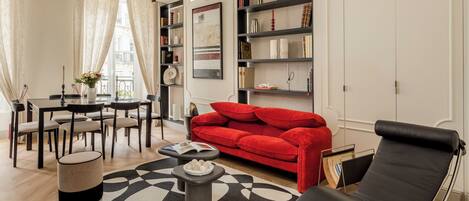 Apartment, City View | Living area | 43-inch Smart TV with cable channels, Netflix, streaming services