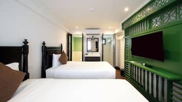 Kahden hengen deluxe-huone (kaksi sänkyä) | Ilmainen Wi-Fi, vuodevaatteet