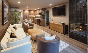 TV, fireplace, stereo, offices