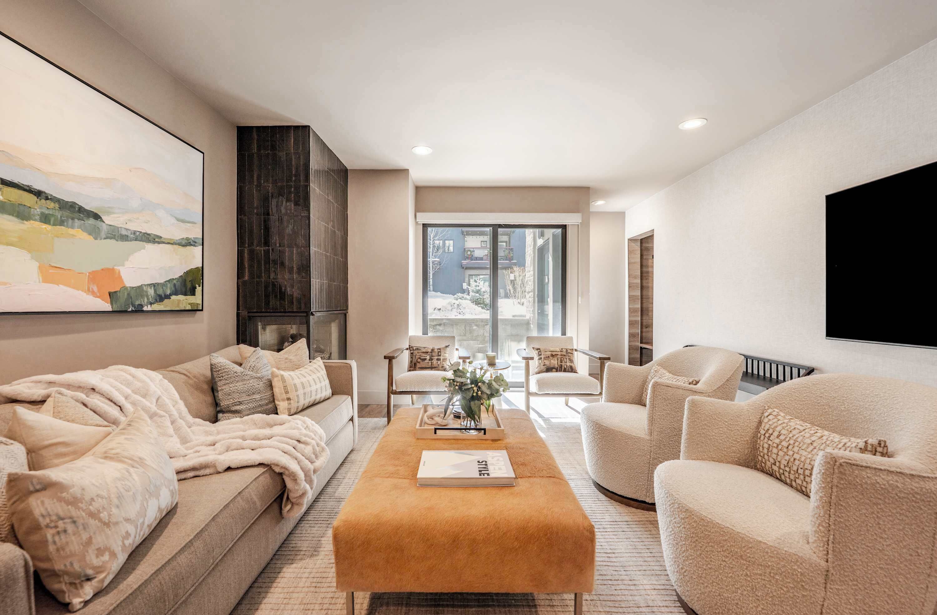 TV, fireplace, stereo, offices