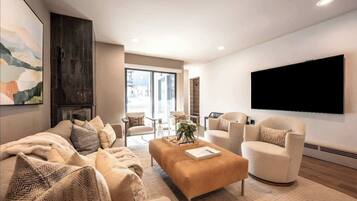 TV, fireplace, stereo, offices