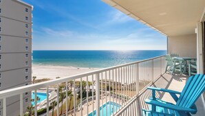 A balcony with a view of the beach and ocean. - Seaside Beach & Racquet 4912 (Orange Beach)