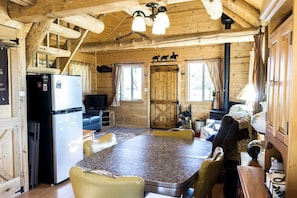 Een televisie en een open haard