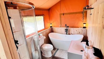 Towels, soap, shampoo, toilet paper