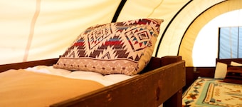 Lovely Conestoga-Style Covered Wagon for Glorious Glamping on Farm in Oklahoma
