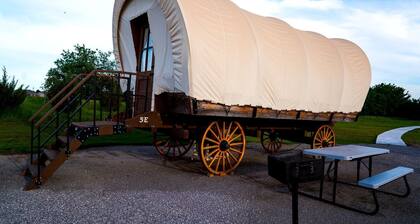 Lovely Conestoga-Style Covered Wagon for Glorious Glamping on Farm in Oklahoma