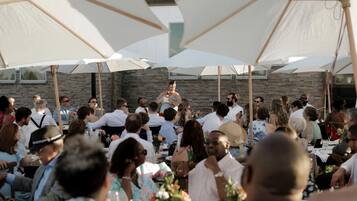 Outdoor banquet area