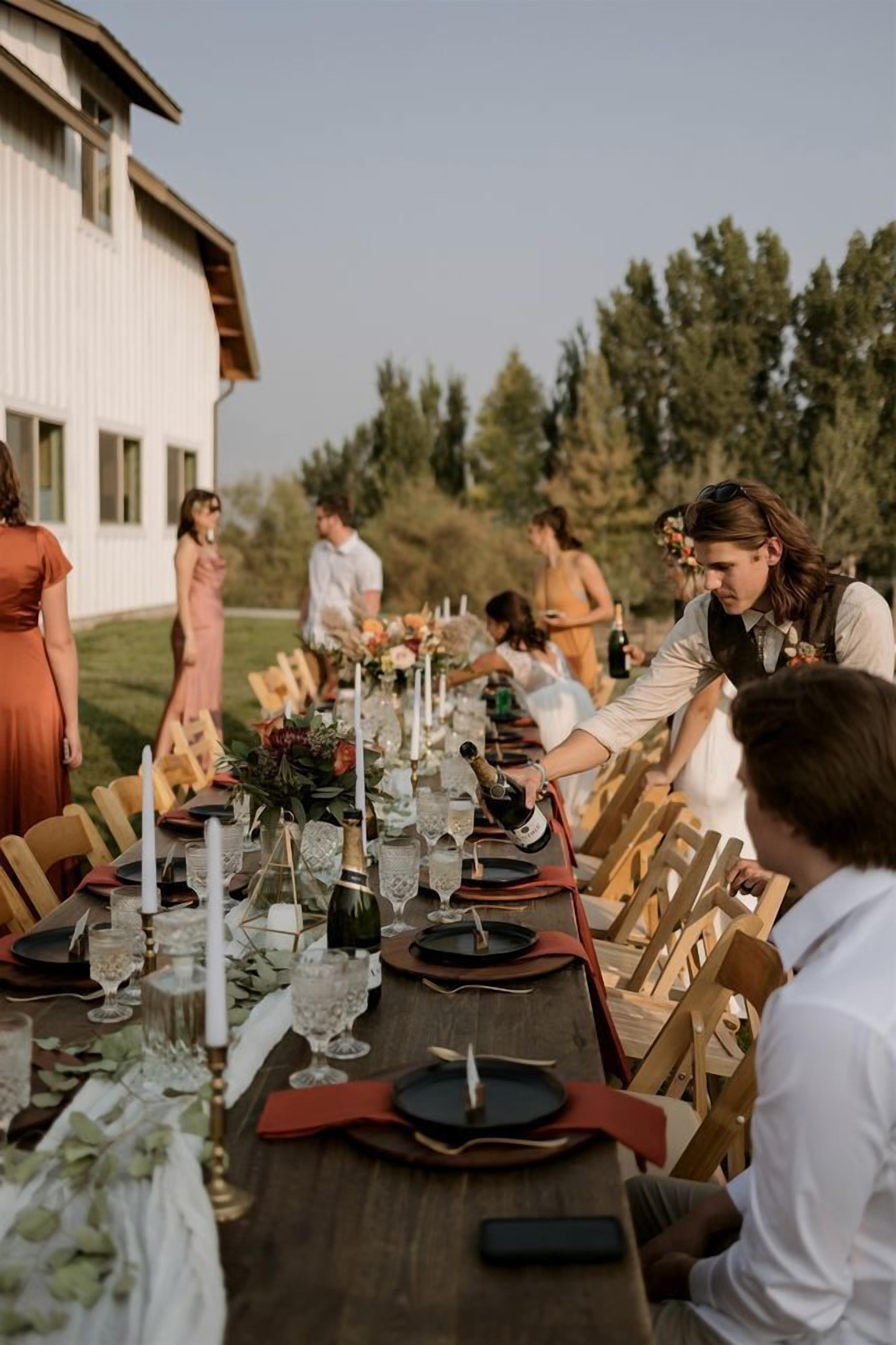 Outdoor banquet area