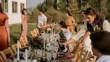 Outdoor banquet area