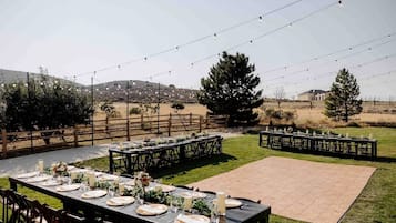 Outdoor banquet area