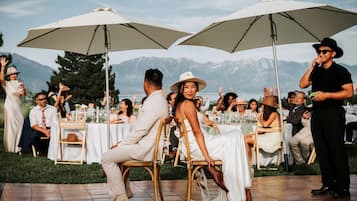 Outdoor banquet area