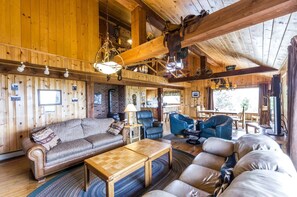 TV, fireplace, DVD player, video library