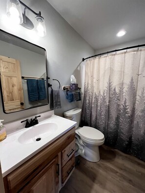 Hair dryer, towels