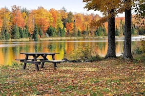 Outdoor dining - Spacious Family Cabin with Lake Hartwell Access in Westminster, South Carolina (Westminster)