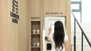 Check-in/check-out kiosk