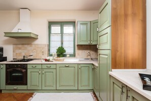 Kühlschrank, Mikrowelle, Herdplatte, Geschirrspüler