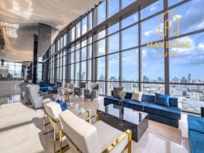 Appartement, 1 chambre, balcon, vue sur le jardin | Bar-salon