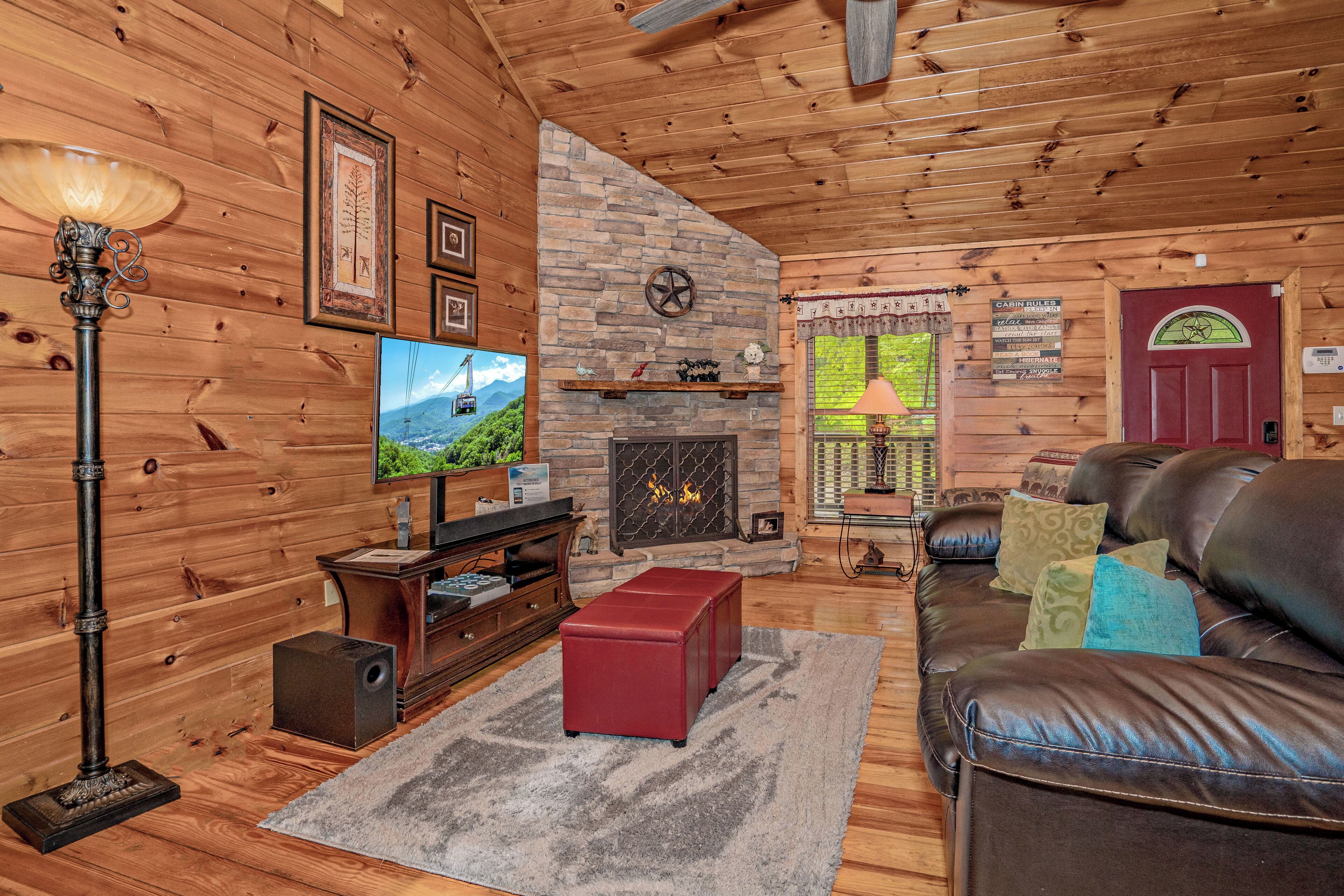 TV, fireplace, video games