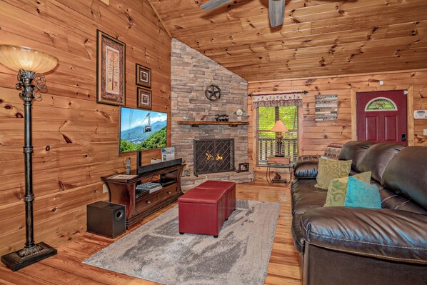 Televisión, chimenea y videojuegos 