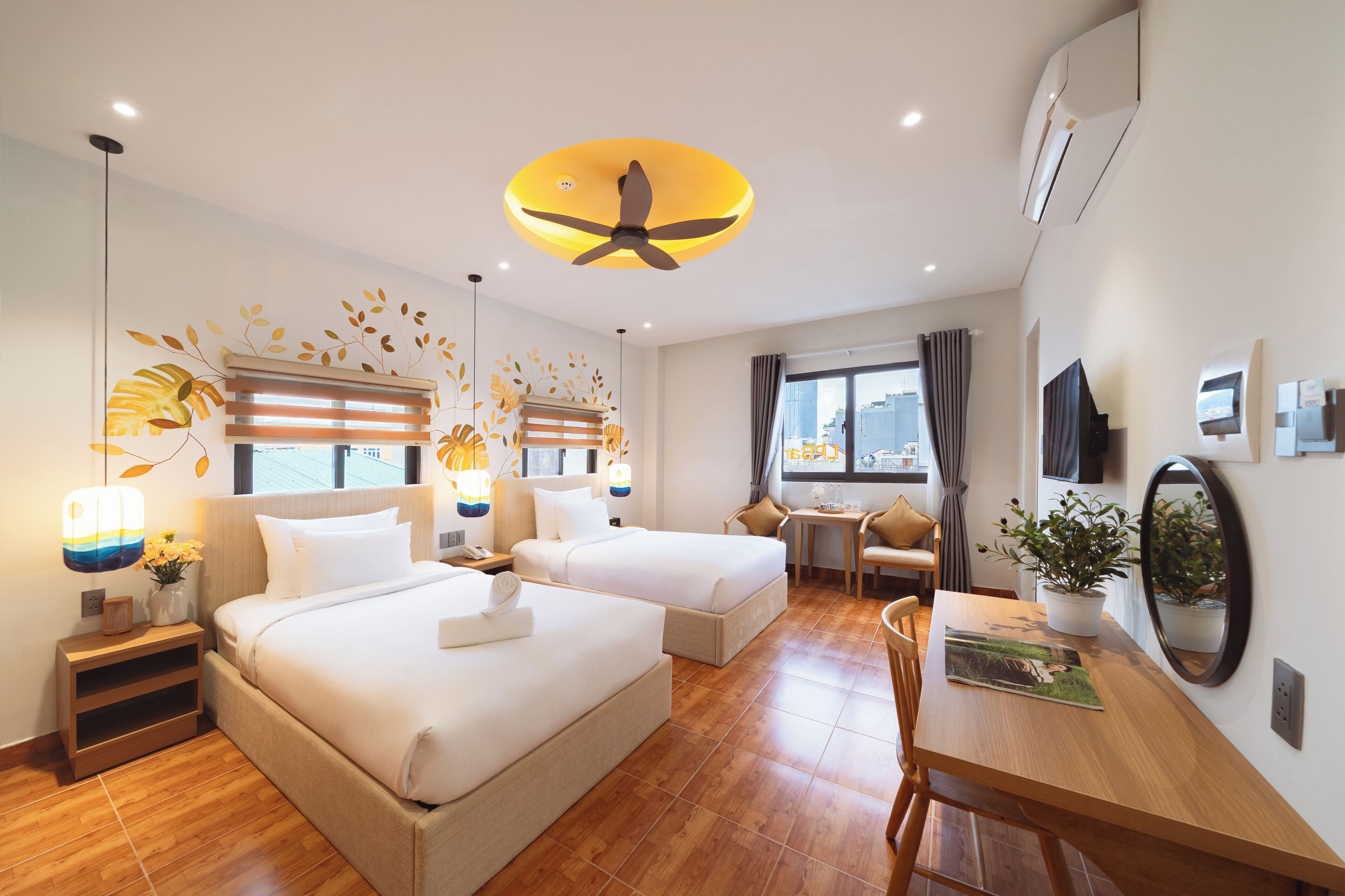 City Twin Room | Soundproofing, free WiFi, bed sheets