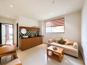 City Apartment | Private kitchen | Mini-fridge, microwave, stovetop, cookware/dishes/utensils - Sujet Center Hotel by Haviland  (Hai Chau)