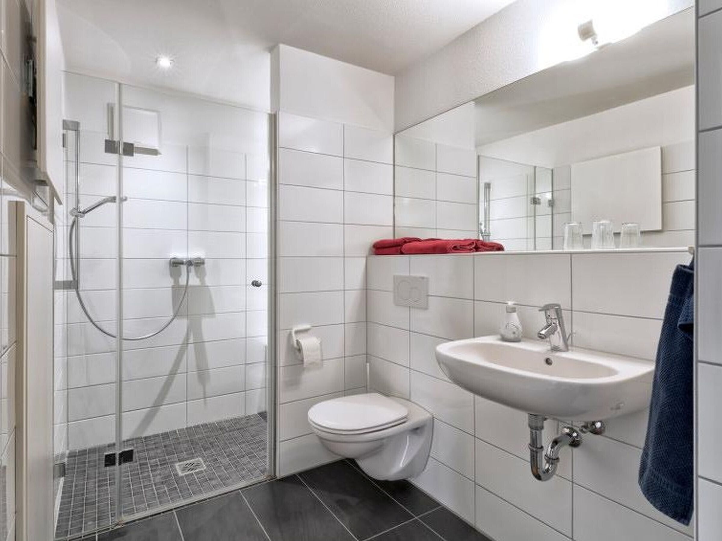 Dusche, Haartrockner, Handtücher