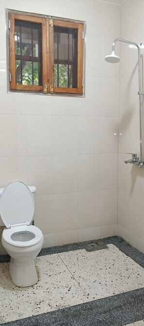 Towels, soap, shampoo, toilet paper