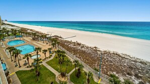 A resort with multiple swimming pools, a beach, and a clear view of the ocean. - Summit 505 Beach Resort Condo - Balcony Best View (Panama City Beach)