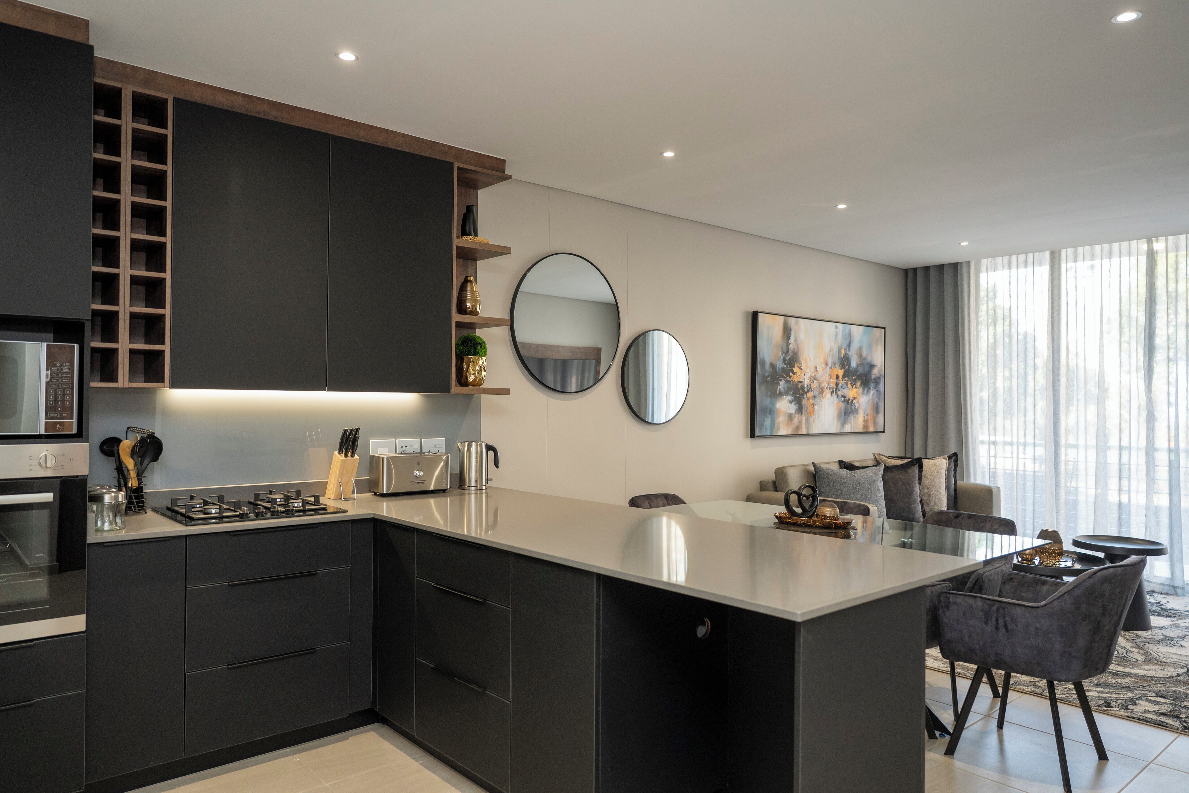 Luxury Apartment, 1 Bedroom, Balcony, City View | Private kitchen | Full-size fridge, microwave, oven, stovetop