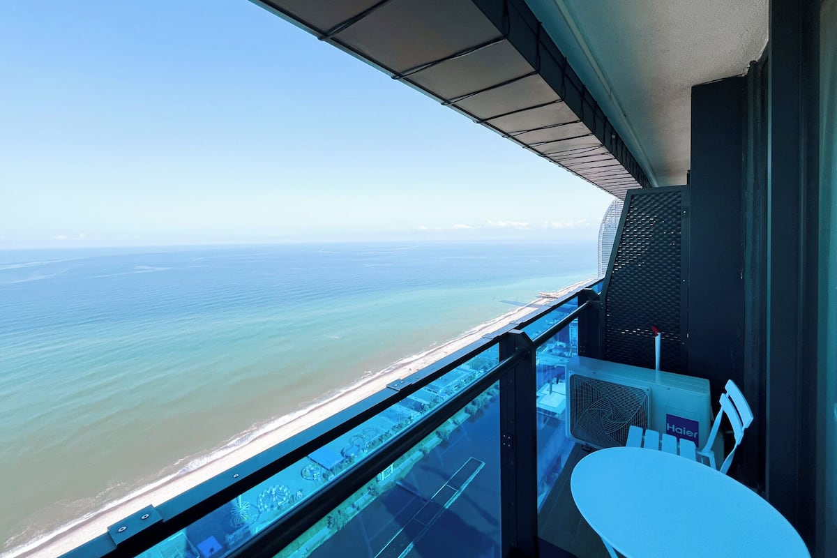 Familie appartement, balkon, uitzicht op zee | Terras