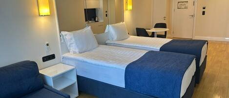 Twin Room, Balcony, Sea View | Minibar, laptop workspace, blackout drapes, free WiFi