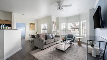 Apartment (2 Bedrooms) | Living area | 50-inch TV with digital channels